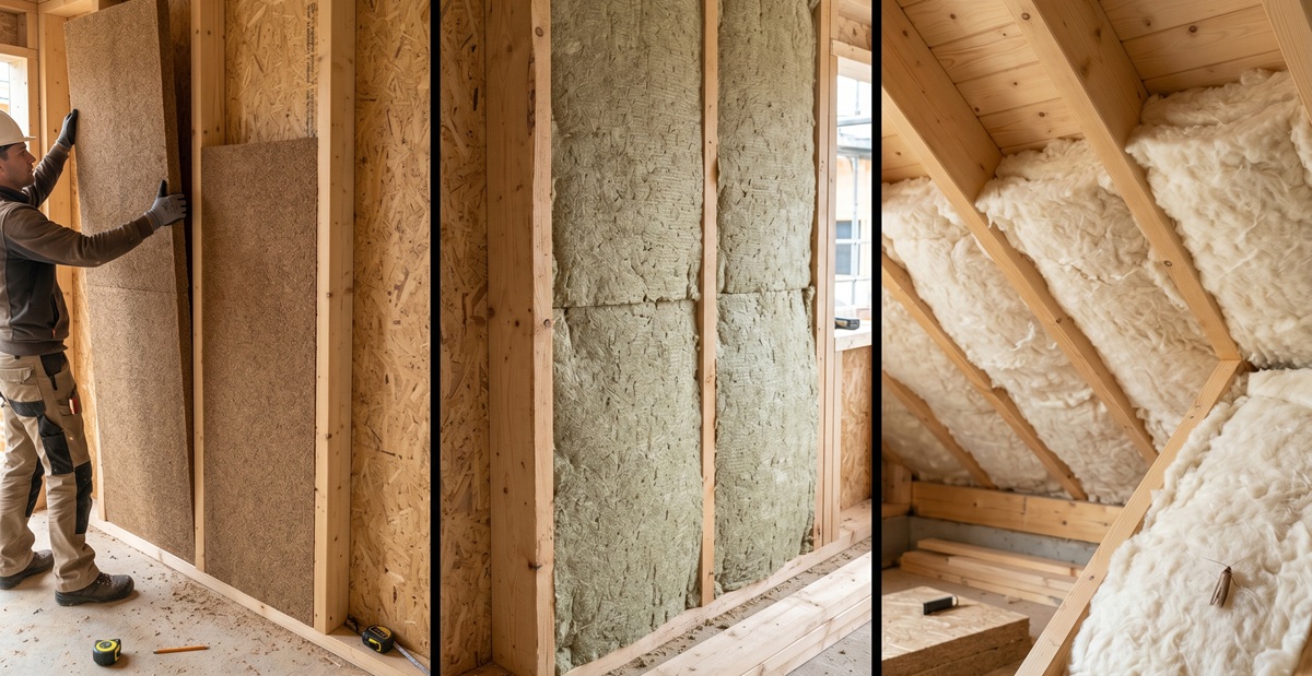 Übersicht zu verschiedenen Dämmstoffen für den Bau eines Tiny Houses.